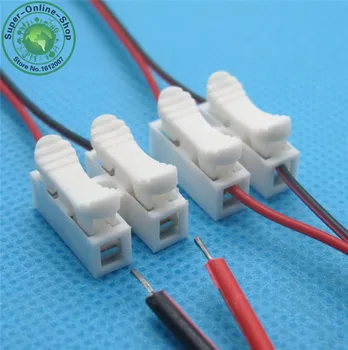 100 x 3p Primăvară led conector de sârmă fără sudură, fără șuruburi clemă de cablu Terminal Bloc 3 cai Easy Fit pentru benzi cu led-uri