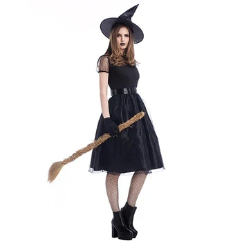 Negru Clasic Vrăjitoare Femei Costum