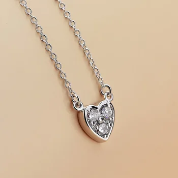Bohoargint 925 Pandantiv inima colier Fata lanț Cravată Femei bijuterii Kolye Bijoux Collares Mujer gargantilha