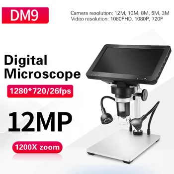 Electronice Stereo USB Endoscop DM9 USB Microscop Digital pentru Lipit cu 7 inch Ecran 1080p FHD Camera