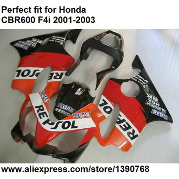 Plastic ABS carenajele pentru Honda CBR 600 F4i 01 02 03 negru rosu carenaj kit CBR600F4i OL102