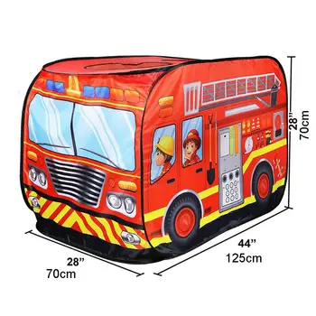 Pliabil Juca Cort Foc TruckPattern Interior /Exterior de joaca pentru Copii mici, Băieți și Fete