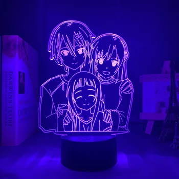 3d Led Lumina Anime Yuuki Asuna Sabie de Arta On-line pentru Decor Dormitor Lumina de Noapte Lampă de Masă Cadou SAO Kirigaya Kazuto Lămpi de Masă