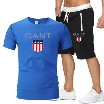 Bărbați sport cu mânecă scurtă de sport tricouri sport pentru bărbați de funcționare 2 piese costum de fotbal, sala de fitness barbati tricou + pantaloni scurți