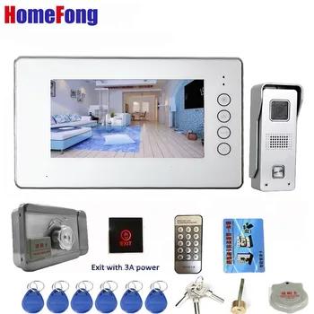 HomeFong Video Interfon cu Video de Blocare pe Usa Camerei IR Noapte Viziune de Control Acces Sistem Electric de Blocare pentru Uși Video Telefon