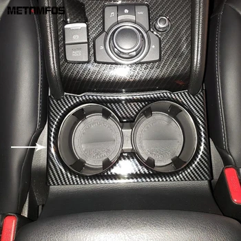 Pentru Mazda CX5 CX-5 KF 2017 2018 2019 2020 Fibra de Carbon Ceașcă Titularul Acoperi Tăiați Sticla de Apa de Cadru Interior Accesorii Styling Auto