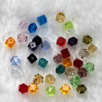 100buc 4x4mm Margele de Cristal Aspect Cub margele Vrac pentru a face bijuterii mai multe culori