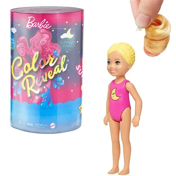 Barbie Culoare Dezvăluie Set ce include 2 Papusi si 36 Petrecere în Pijamale, Accesorii Tematice Surprize Orb Cutie Păpușă Jucărie pentru Fata Cadou