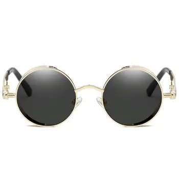 JULI Steampunk Epocă ochelari de soare Moda Rotund ochelari de Soare pentru Femei Brand Designer de Sculptură în Metal ochelari de Soare Barbati Oculos de Sol 8038