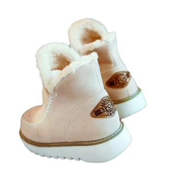 GAOKE Dimensiuni Mari 34-43 Iarna Zapada Ghete Femei, Ghete 2021 Rotund Toe Platforma Pantofi de Iarna Cu Blana Femei Pantofi Blană