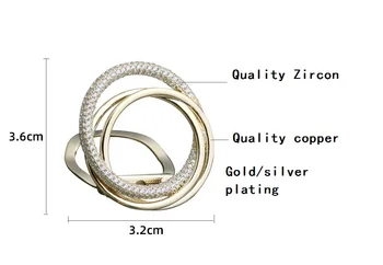 Eșarfă Catarama Brosa Haine colț Înnodate Cataramă de Aur de Cupru Placat cu Argint Multifuncțional Catarama 3.6 cm*3.2 cm