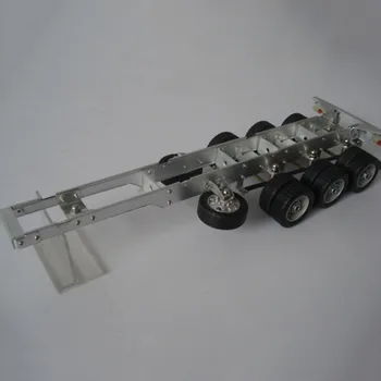 1:32 scară remorcă cu 3 axe modelul de camion șasiu din aliaj de aluminiu camion de model pentru camion container de DIY auto cu arc amortizor
