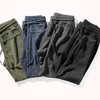 2020 Toamna și Iarna Nou-Moda pentru Bărbați Simplu Trening Gros de Greutate Grele Cordon Talie Elastic Pantaloni Casual Sport