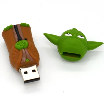 De 100 %Silicon Fierbinte de Luptă de Război Yoda unitate flash USB pen drive dispozitiv 1gb 2gb 4gb 8gb 16gb 32gb 64gb Silicon Desene animate USB