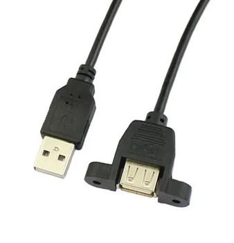 30cm USB2.0 Femeie la USB 2.0 de sex Masculin cu montare pe panou Extensie Cablu de Sincronizare Cablu 100buc/lot