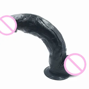 Gigant Negru Vibrator Gros Mare Dildo-uri Extrem de Mare Realist Penis Cu ventuza Sex Produs pentru Femei (31CM )