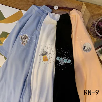 Vara Maneca Scurta Simplu Fete T-shirt pentru Femei de Moda de Desene animate Topuri Pierde Toate-meci Tricou Harajuku Student Tee Tricou Alb