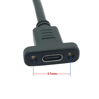USB 3.1 Tip c de sex Masculin la Feminin Cablu de Extensie cu Montare pe Panou, cu Șurub,C USB de sex feminin la USBc de sex Masculin extindere Sârmă Extender Cablu de Date