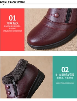 Femei Bumbac Pantofi Cizme Glezna Plus Catifea Moale, Cald, Fund Non-alunecare Pantofi de Iarna Casual Glezna Cizme pentru Femei