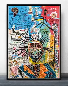 Fierbinte PaintingGraffiti Jean Michel Basquiat Pictura Personalizate Poster de Arta de Perete Moderne de Imprimare Panza Pictura in Living Decor Acasă