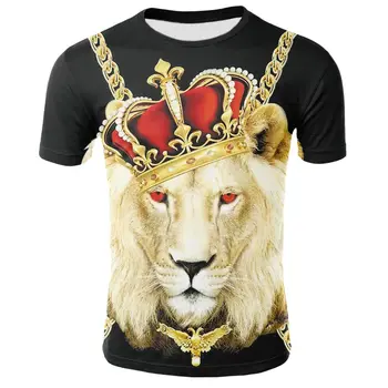 Noul T-shirt Crown Leu de Vară pentru Bărbați Bărbați Mânecă Scurtă T-shirt Tricou Nou T-shirt T-shirt, O camasa Casual