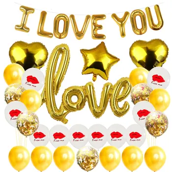 Ziua îndrăgostiților Baloane Nunta Romantica Te Iubesc, Baloane Folie Inima Baloane Cadou de Ziua Îndrăgostiților Decoratiuni de Nunta Consumabile