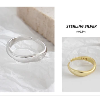 LouLeur argint 925 ireegular val inele simplu temperament elegant nou deschis inele pentru femei super textura de bijuterii cadou