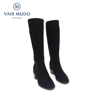VAIR MUDO Cizme de Iarna Pantofi Copil de piele de Căprioară Negru de Înaltă calitate Cald Iarna Moda Pantofi cu Tocuri Groase de Lână Pentru Iarnă Rece Pantof ZT69