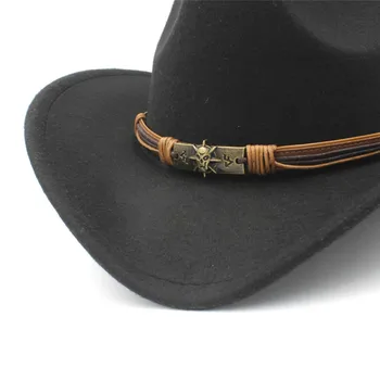 Femei Bărbați Woo Gol Vest Pălărie de Cowboy pentru Iarna Toamna de Moda Curea Marimea 56-58CM Fermiera Jazz Toca Sombrero Capac