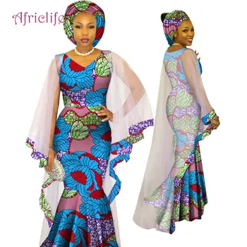 Martie Headwrap Ankara African Print Rochii de Moda mai Nou Africane Tradiționale Etnice Stil de Îmbrăcăminte pentru Femei WY4624