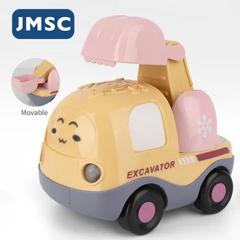 JMSC Control Vocal Mini Poliție Model Drăguț Masina Dump Camion Ambulanță Mixer de Ciment Excavator Motor de Foc Jucării pentru Copii pentru Băieți și Fete