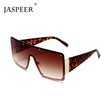JASPEER Steampunk-O singură Bucată Supradimensionat ochelari de Soare pentru Femei Brand Designer Punk ochelari de Soare UV400 Bărbați Stud Ochelari de Soare Ochelari de Nuante