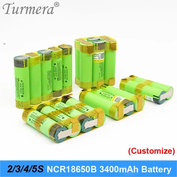 Turmera baterie 18650 3400mah ncr18650b 12.6 v, 16.8 v 21v baterie pentru șurubelniță acumulator weld sudură bandă personaliza baterie