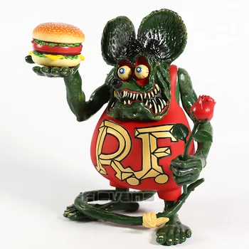 RF Mouse Rat Fink Hamburger & Rose PVC figurina de Colectie Model de Jucărie