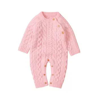 Toamna Baby Vladan Copil Solid Salopetă Fete tricotate Costume Copil Nou-născut Fată Băiat Romper Pentru dropshipper