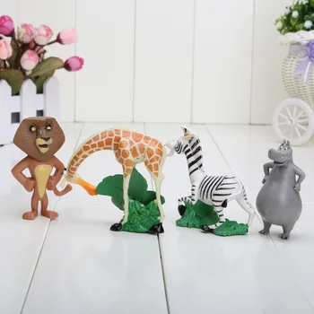 4buc/set 7cm Anime Madagascar, Alex, Gloria, Marty, Melman PVC Acțiune Figura Jucării Collectble Model de Păpuși Ziua de nastere Pentru Copii