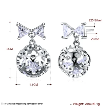 LEKANI Argint 925 Cercei Arc Design Simplu Moda Bijuterii Clasic de Vânzare Fierbinte Cercei Pentru Femei Cadouri Aniversare