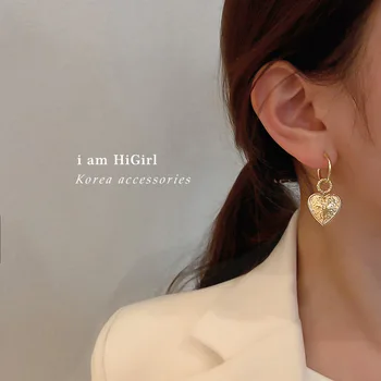 Trendy Inima Femeilor Legăna Cercei Retro Dragoste de Metal Cercei Moda coreeană nou simplu elegant de bijuterii