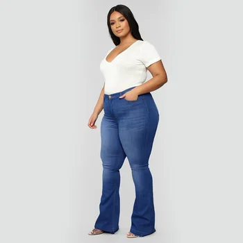 De mari Dimensiuni de Blugi pentru Femei Cur Mare Libertate Pantaloni din Denim Plus Dimensiune Pantaloni Largi Picior Stivuite Flare Jeans Largi de Grăsime Mama Blugi Talie Mare