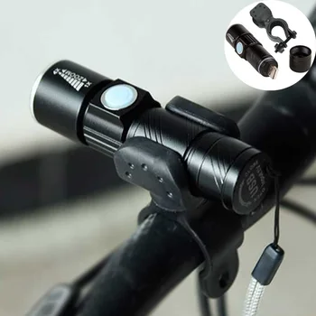 Built-in Baterie reîncărcabilă Lanterna LED-uri USB Reîncărcabilă Reglabil Focus 3 Moduri Lanterna cu Zoom Lanterna LED Biciclete Lumina + Biciclete Clip