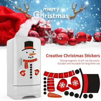 Minunat Om De Zăpadă Frigider Autocolante Magnetice Set Amuzant Autocolante Fereastră Pentru Vacanță Cadou De Crăciun Decorare