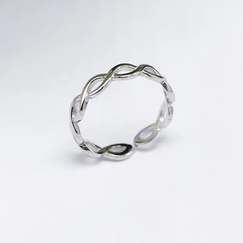 Simplu Gol Val Eternitate Minimalist Argint 925 Inel Reglabil Pentru Deget Pentru Femei Coreene Delicate Bijuterii En-Gros
