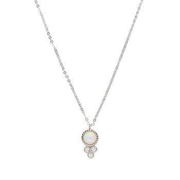 New sosire opal cubic zirconia Coliere colier Moda Opal Pandantiv Coliere real argint 925 Pentru Femei bijuterii simplu