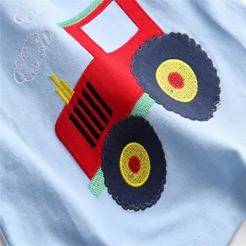 Sărituri de Metri de Vara din Bumbac Masina Aplicatiile Imbracaminte Baieti Stripe T shirt New Sosire pentru Copii Bluze Copii Baieti Tees
