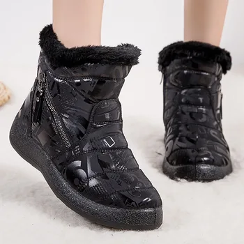 Femei Cizme Femei Ghete De Iarna 2020 Ține De Cald Impermeabil Zăpadă Botas Mujer De Pluș Încălțăminte De Iarnă Apartamente Glezna Cizme Pantofi Femeie De 43