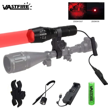 Zoomable Coyote Porc de Vânătoare Prădător Lanterna 1000 Lumeni 350 curte de arma Arma de Lumina+Luneta Monta+Switch+18650+Incarcator USB