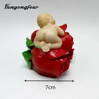 Drăguț Rose Copilul Silicon Mucegai Tort Fondant Mucegai Rășină-Gips Ciocolata Lumânare Bomboane Mucegai Transport Gratuit