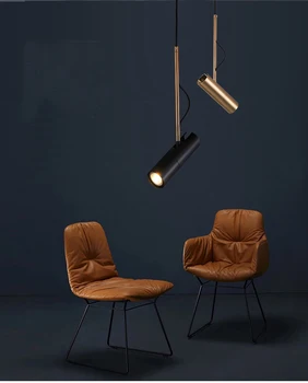 LukLoy CONDUS de Rotație Reflectoarelor Nordic Moderne Lumina Pandantiv Lampă de Agățat Living Haine de Lumină Lampă Neagră Bar de Aur Lampă Alb