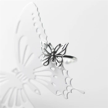 Singura Amintire Retro Gol Fluture Creatoare de Moda de Argint 925 de sex Feminin Redimensionabilă Deschiderea Inele SRI604