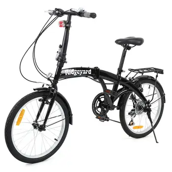 Yonntech 20 Inch Roți de Oțel Pliere Oraș Biciclete Biciclete 7 viteze, Camping biciclete Biciclete
